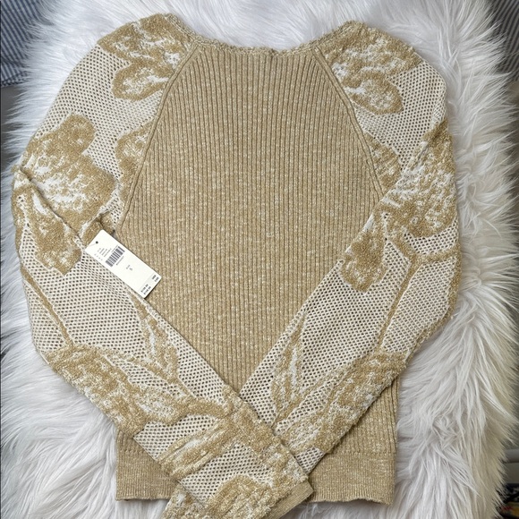 Anthropologie Beige and Cream Lace Knit Sweater - Picture 13 of 15